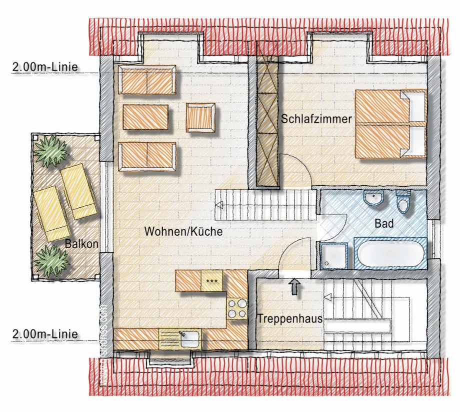 Obergeschoss Dachgeschosswohnung Woltersdorf