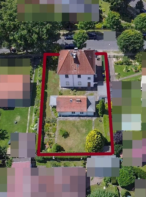 Luftaufnahme Gartenansicht Einfamilienhaus Berlin