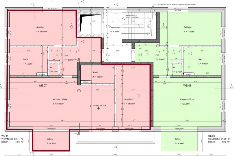 Grundriss Etagenwohnung Gr�nheide (Mark)