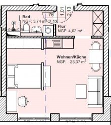 Grundriss Wohnen zwischen Wald und See - barrierefreie Wohnung in Gr�nheide!