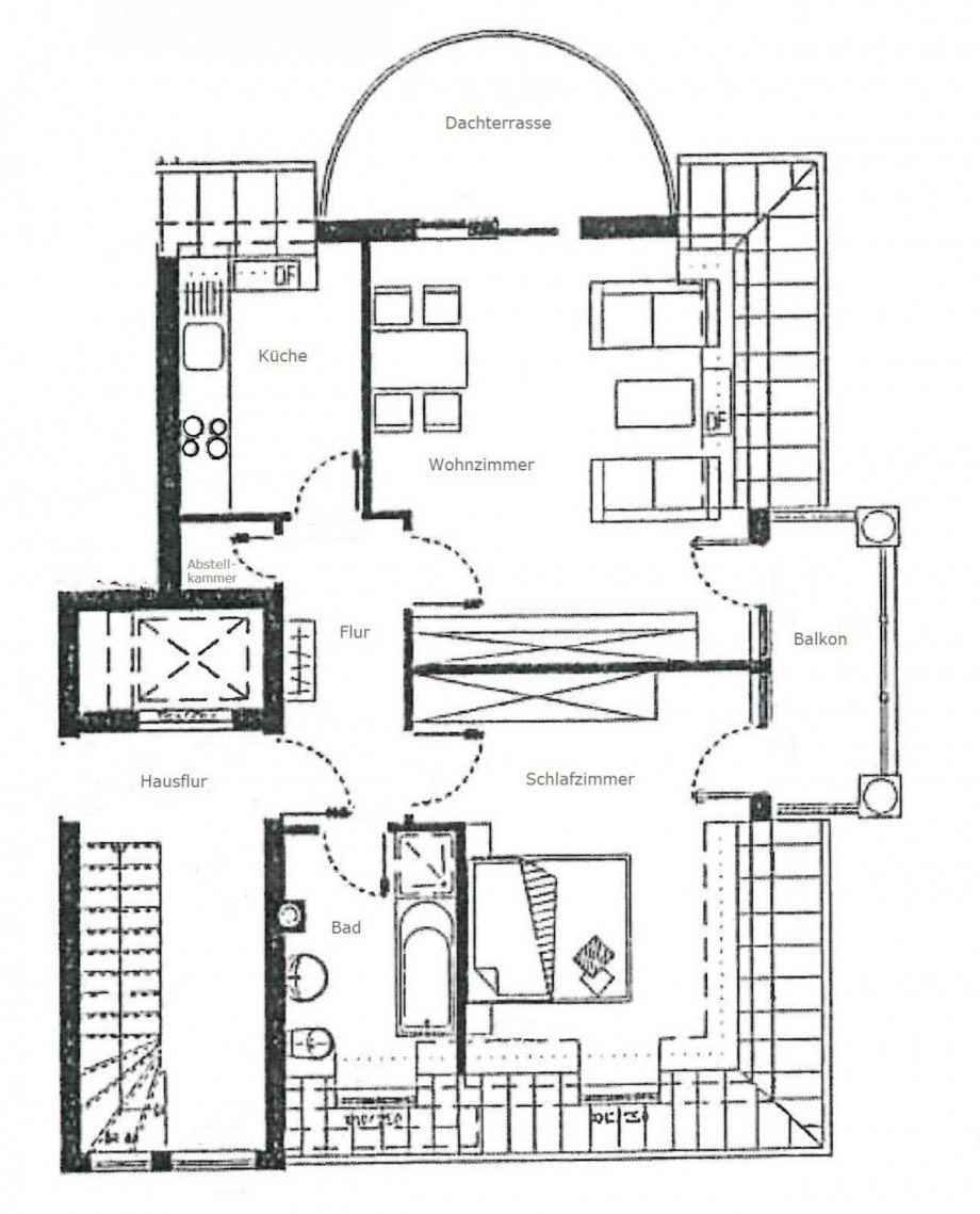 Grundriss Dachgeschosswohnung Berlin