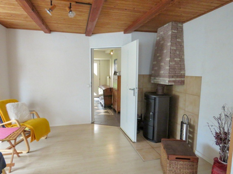 Wohnzimmer mit Kamin Einfamilienhaus Erkner