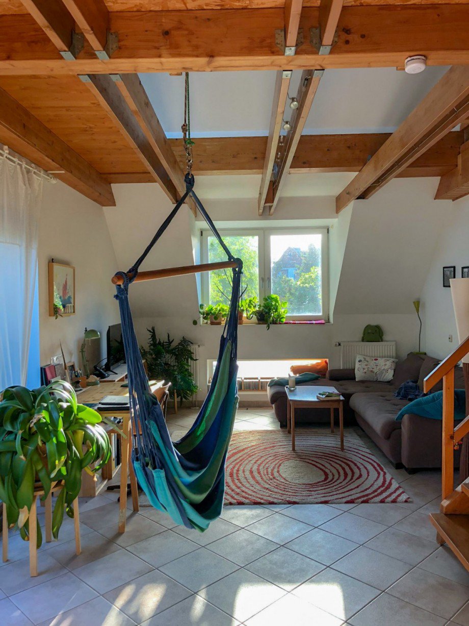 Wohnzimmer Dachgeschosswohnung Woltersdorf
