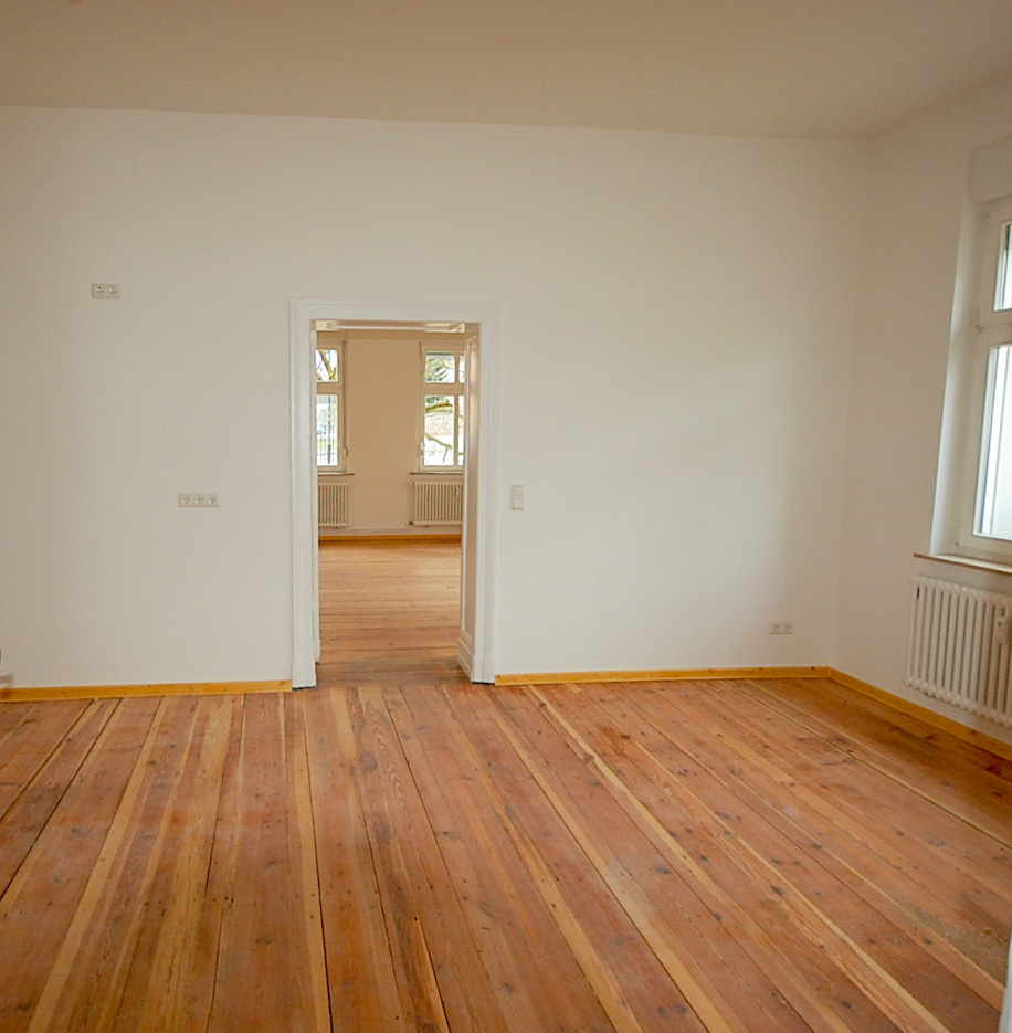 K�che Blick ins Wohnzimmer Terrassenwohnung Woltersdorf