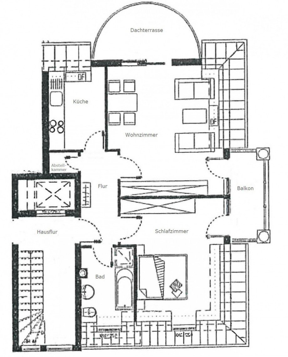 Grundriss Dachgeschosswohnung Berlin