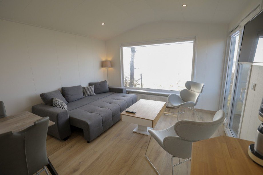 Wohnraum Schlafcouch Ferienhaus Ummanz