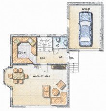 Erdgeschoss Gepflegtes Familienhaus mit ca. 180 m� Wohn-/Nutzfl�che + Vermietungsobjekt!