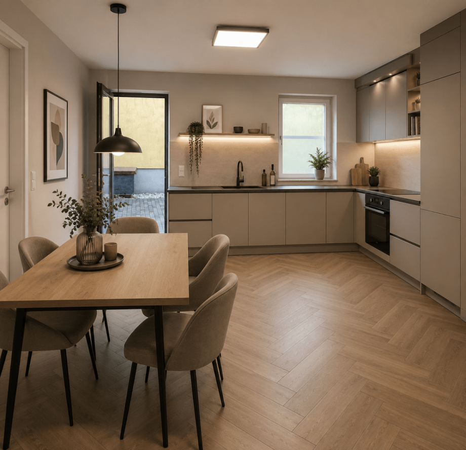 Wohnbeispiel neue K�che (im Foyer) Erdgeschosswohnung Berlin