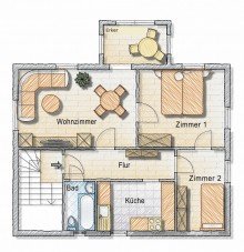 Obergeschoss Bezugsfreies Zweifamilienhaus auf Sonnengrundst�ck!